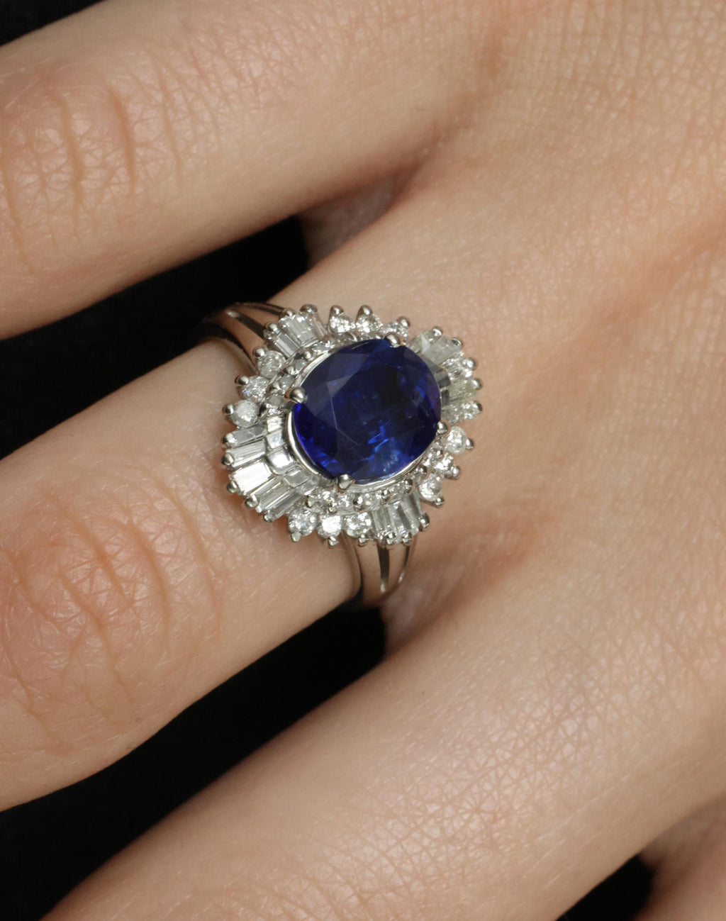 RARE 2.39ct GIA Burma No Heat Sapphire & 0.55ct Platinum Ring, Size 6