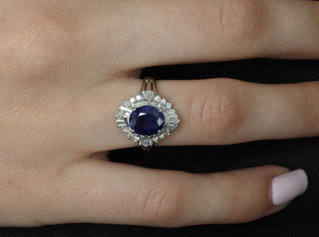 RARE 2.39ct GIA Burma No Heat Sapphire & 0.55ct Platinum Ring, Size 6