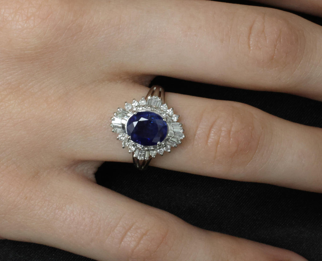 RARE 2.39ct GIA Burma No Heat Sapphire & 0.55ct Platinum Ring, Size 6