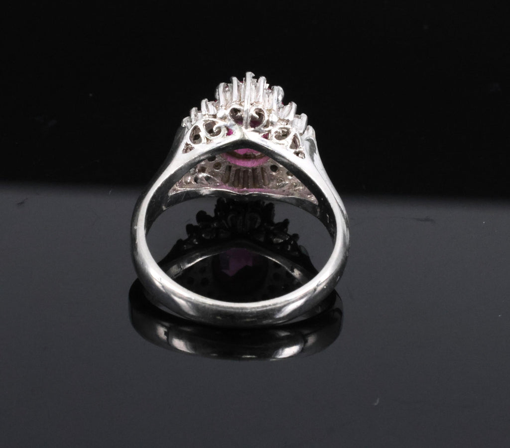 1.21ct GIA Burma No Heat Pink Sapphire & 0.40ct Diamond Platinum Ring, Size 4.5