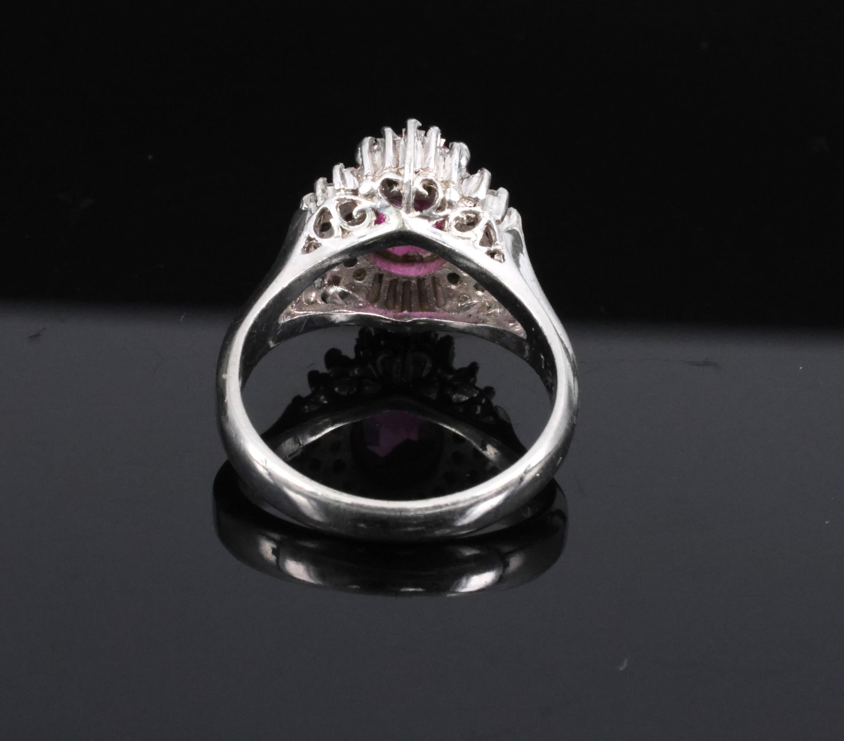 1.21ct GIA Burma No Heat Pink Sapphire & 0.40ct Diamond Platinum Ring, Size 4.5