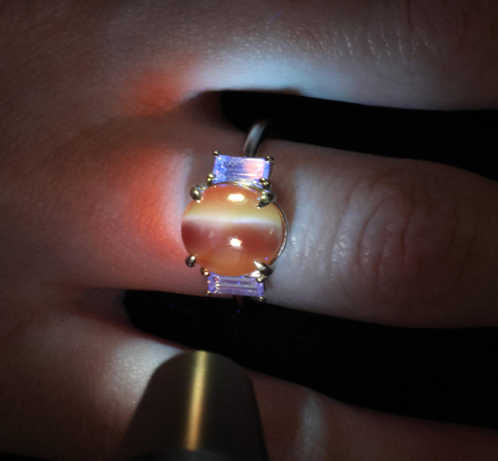 7.04ct GIA Natural Alexandrite Cats Eye & 0.68ct Diamond Platinum Ring, Size 6.5