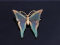 Vintage Natural Quartz & 18K Yellow Gold Butterfly Shape Brooch