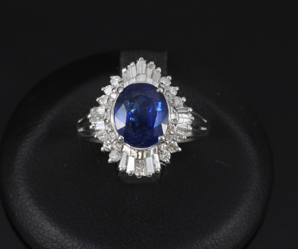 RARE 2.39ct GIA Burma No Heat Sapphire & 0.55ct Platinum Ring, Size 6