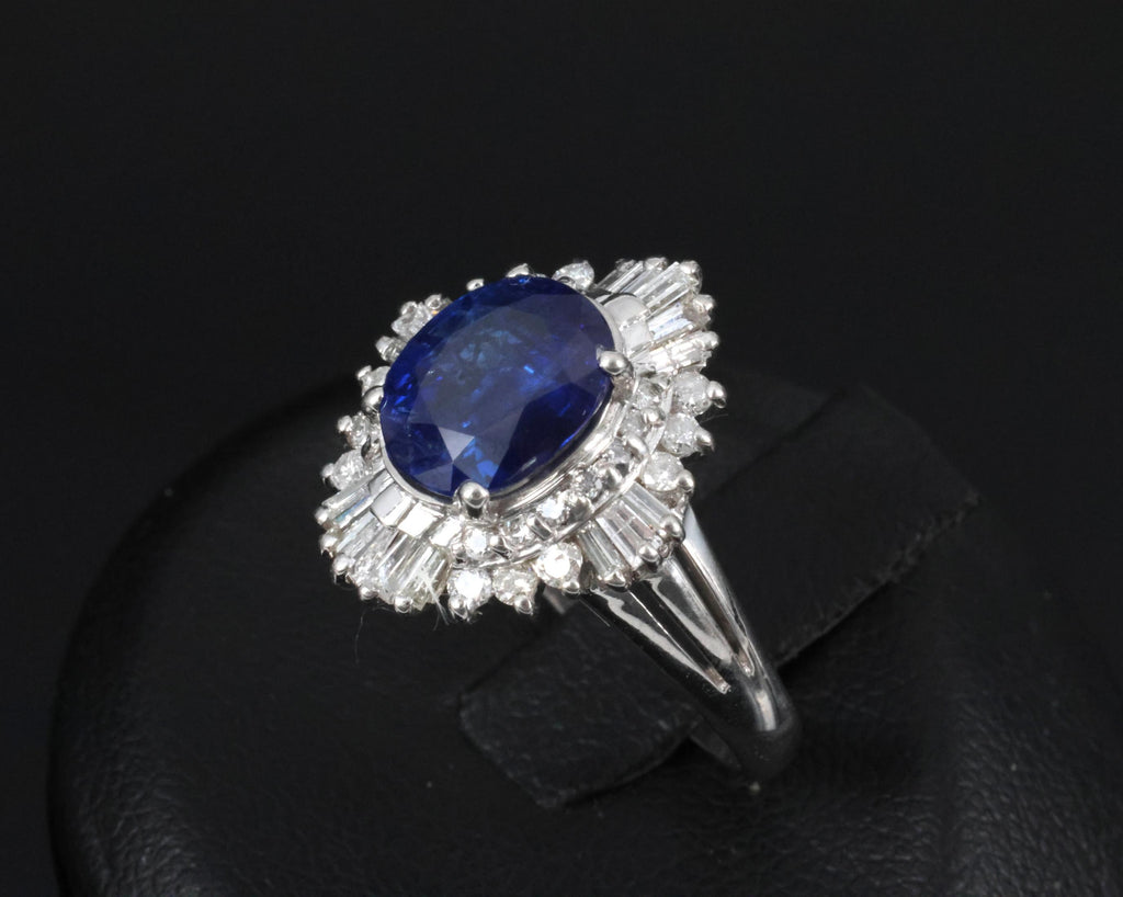 RARE 2.39ct GIA Burma No Heat Sapphire & 0.55ct Platinum Ring, Size 6