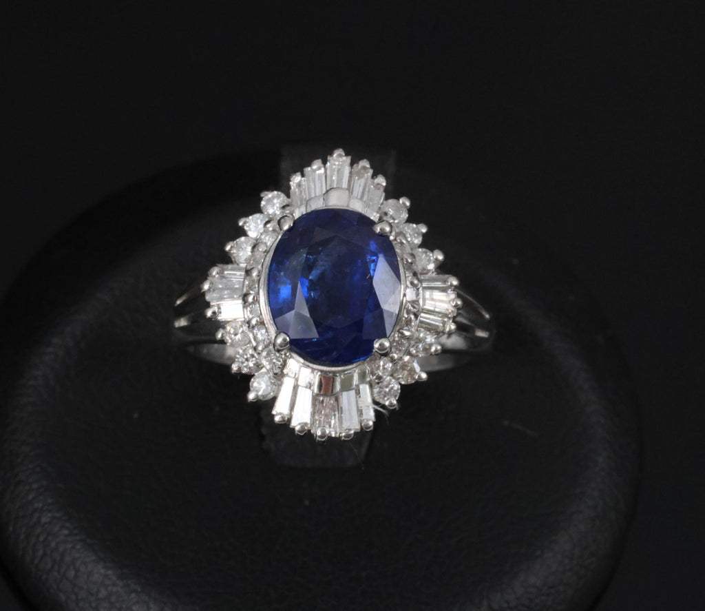 RARE 2.39ct GIA Burma No Heat Sapphire & 0.55ct Platinum Ring, Size 6