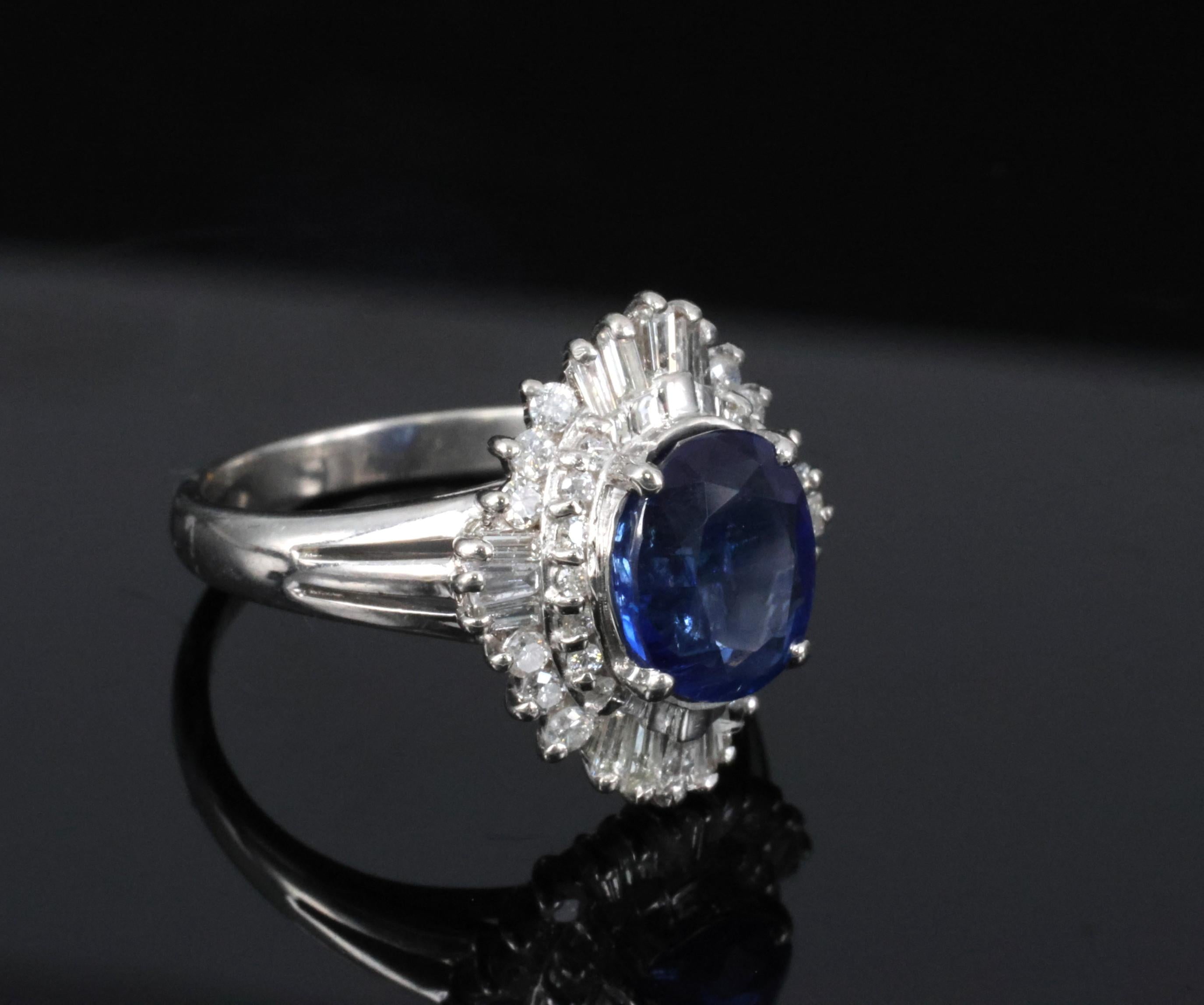 RARE 2.39ct GIA Burma No Heat Sapphire & 0.55ct Platinum Ring, Size 6