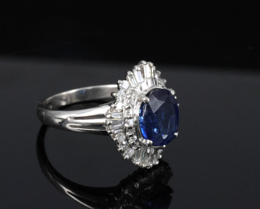 RARE 2.39ct GIA Burma No Heat Sapphire & 0.55ct Platinum Ring, Size 6