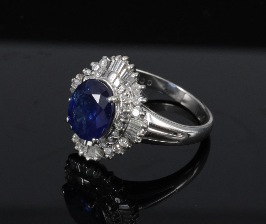 RARE 2.39ct GIA Burma No Heat Sapphire & 0.55ct Platinum Ring, Size 6