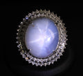 MASSIVE!! 58.00ct Natural Star Sapphire & 1.33ct Diamond Platinum Ring, Size 6.5