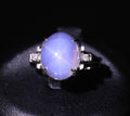 9.14ct GIA Ceylon No Heat Star Sapphire & 0.02ct Diamond Platinum Ring, Size 5.5