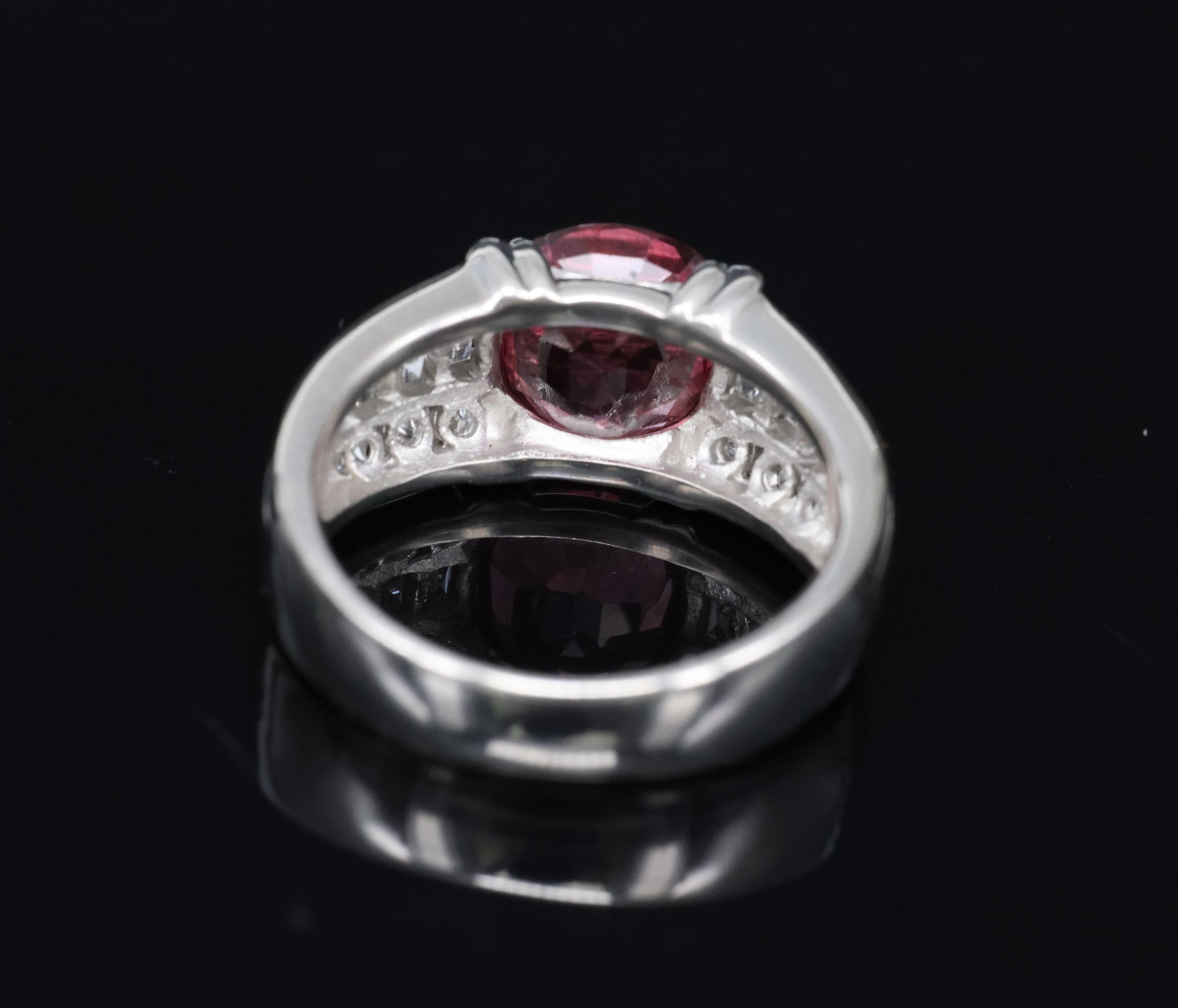Rare 3.04ct GIA Certified Thai Ruby & 0.49ct Diamond Platinum Ring Size 6