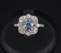 RARE 2.69ct GIA No Heat Bi Color Sapphire & 0.42ct Diamond Platinum Ring Size 6