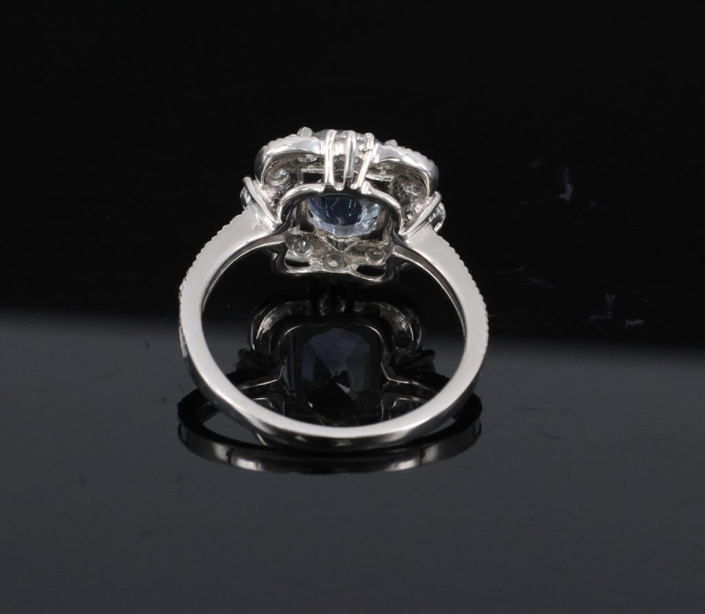 RARE 2.69ct GIA No Heat Bi Color Sapphire & 0.42ct Diamond Platinum Ring Size 6