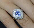 Rare 2.09ct GIA Ceylon No Heat Sapphire & 0.69ct Diamond Platinum Ring Size 5.25
