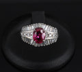 Fine 1.59ct GIA Intense Red Burma Ruby & 1.22ct Diamond Platinum Ring, Size 7.75