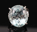Fine 28.80ct Natural Aquamarine 0.12ct Diamond Platinum Ring 14.8gr Size 8.5