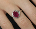 Rare 2.98ct GIA Burma NO HEAT Natural Ruby & 0.34ct Diamond Platinum Ring Size 6