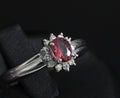 Fine 0.54ct Padparadscha Sapphire & 0.15ct Diamond Platinum Ring Size 7.5, 4.62g