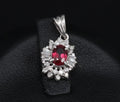 Fine 0.56ct Vivid Red Natural Ruby & 0.20ct Diamond Platinum Pendant, 2.02g