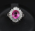 1.21ct GIA Burma No Heat Pink Sapphire & 0.40ct Diamond Platinum Ring, Size 4.5