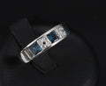 Vintage 0.68ct Natural Blue Sapphire 0.18ct Diamond Platinum 4.9mm Band Size 5.5