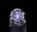 11.70ct GIA Natural Ceylon Star Sapphire & 0.89ct Diamond Platinum Ring Size 7