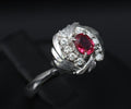 Vintage 0.31ct Intense Red Ruby & 0.14ct Diamond Platinum Ring Size 7.25, 5.19g