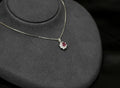 Fine 0.61ct Intense Red Ruby 0.55ct Diamond 16 Inch Platinum Halo Necklace 6.32g