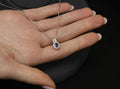 0.38ct Royal Blue Sapphire & 0.38ct Diamond Adjustable 18 Inch Platinum Necklace