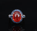 10.65ct GIA Ruby 1.50ct Blue Sapphire & 0.39ct Diamond Platinum Ring Size 5
