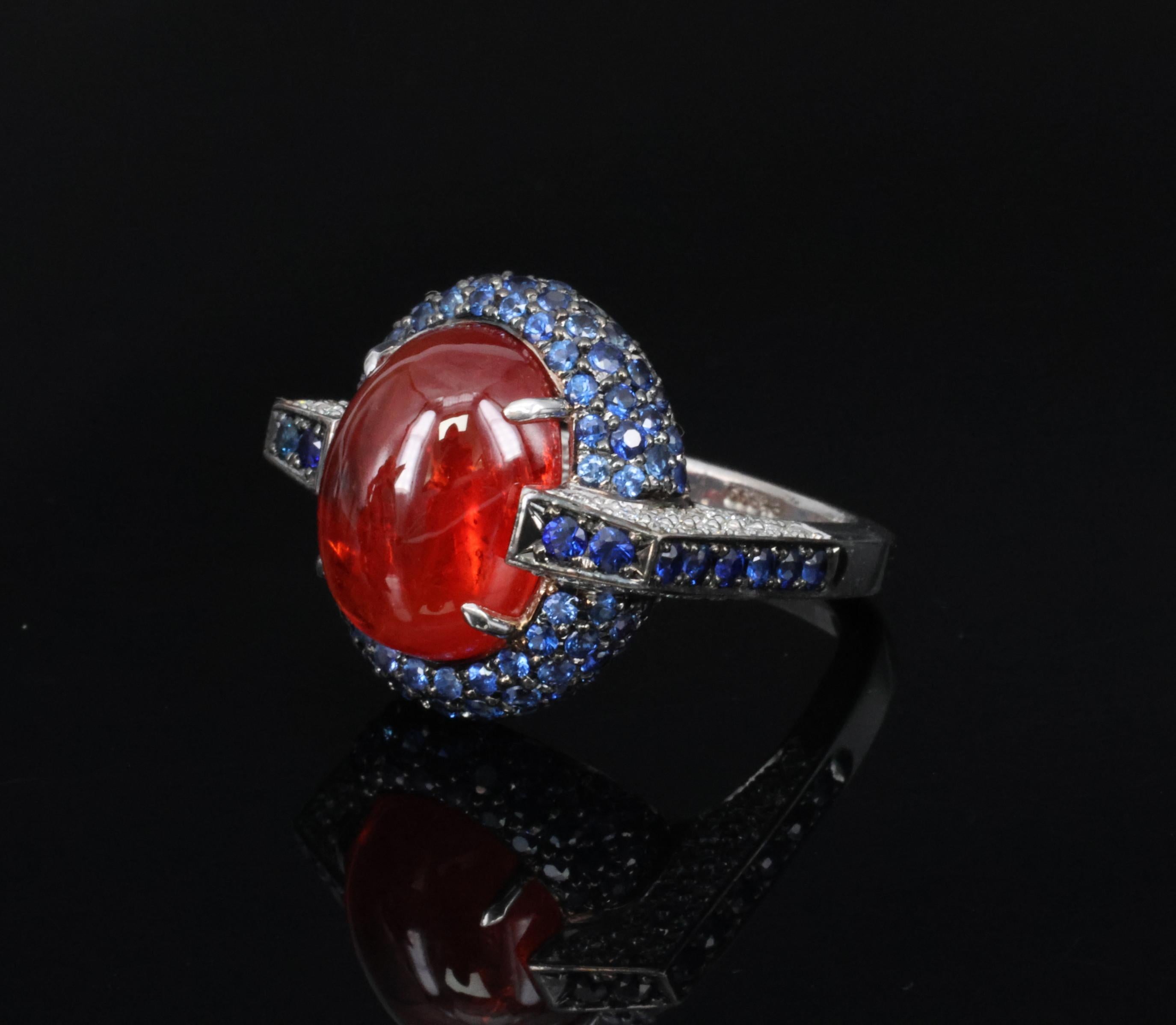 10.65ct GIA Ruby 1.50ct Blue Sapphire & 0.39ct Diamond Platinum Ring Size 5