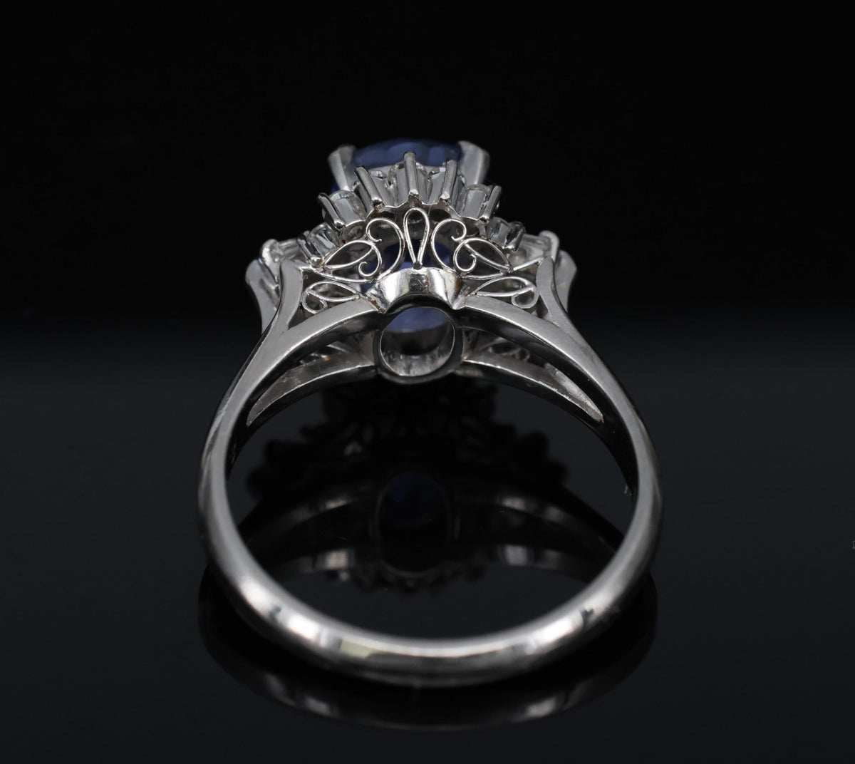 Fine 2.72ct GIA Ceylon Sapphire & 0.55ct Diamond Platinum Ring Size 6.75
