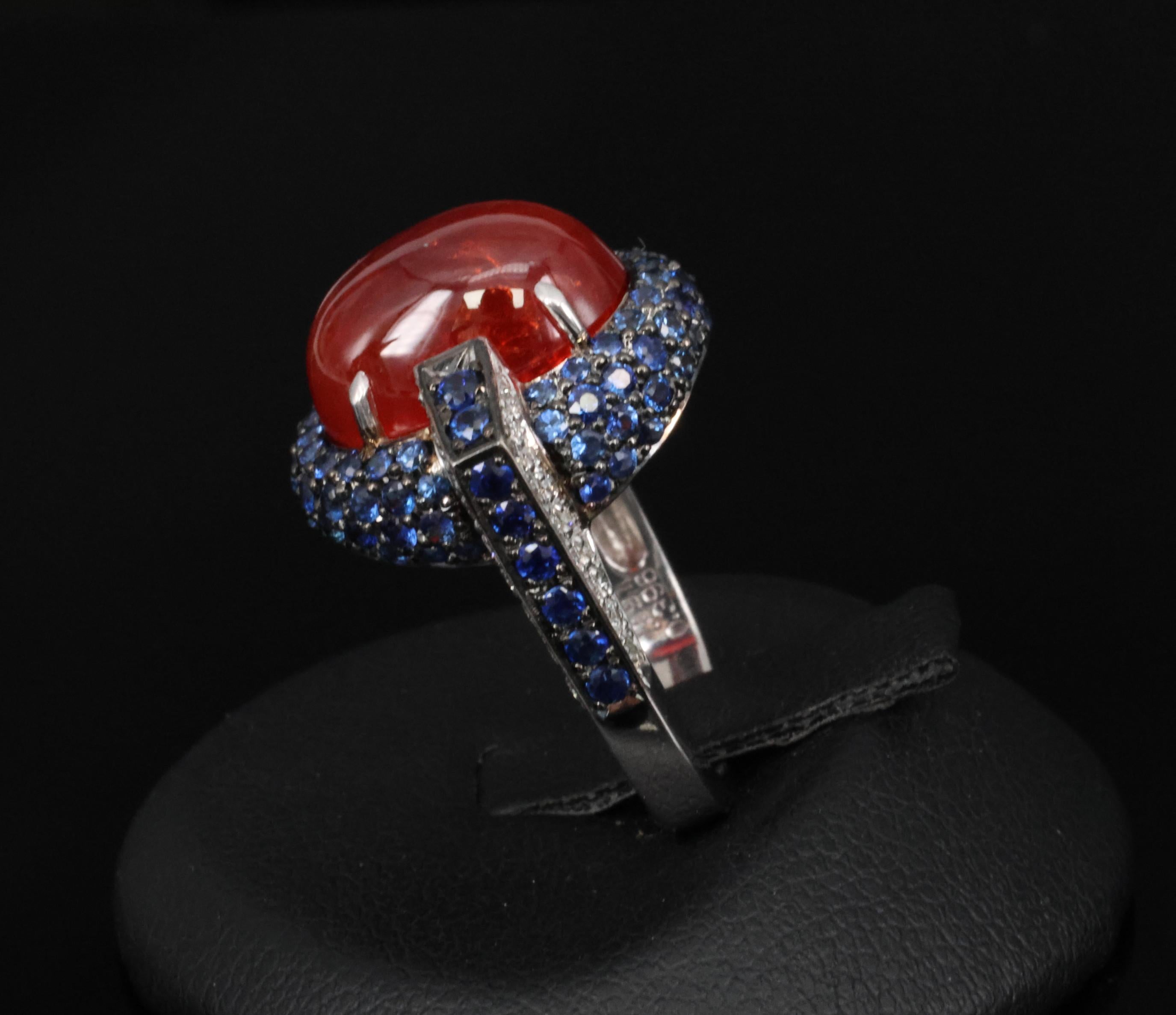 10.65ct GIA Ruby 1.50ct Blue Sapphire & 0.39ct Diamond Platinum Ring Size 5