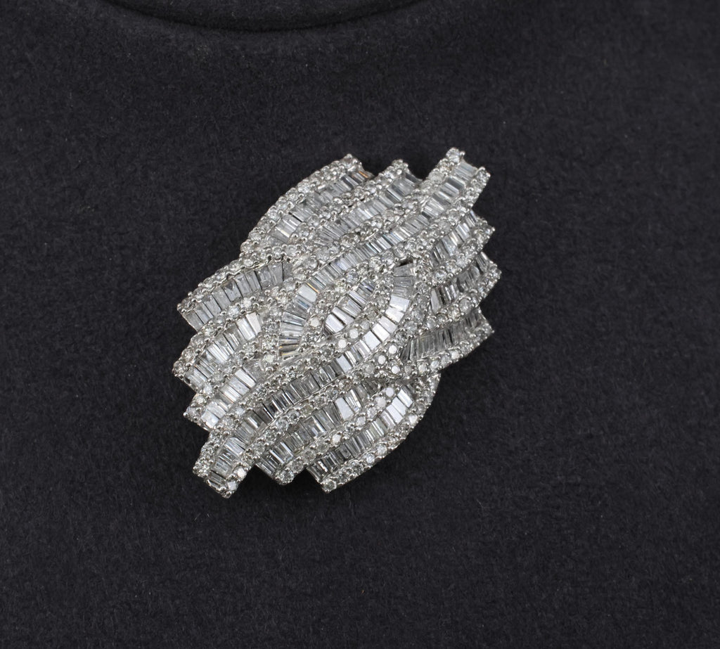Vintage 4.00ct Natural Untreated Diamond & 18K White Gold Slide Pendant, 10.4g