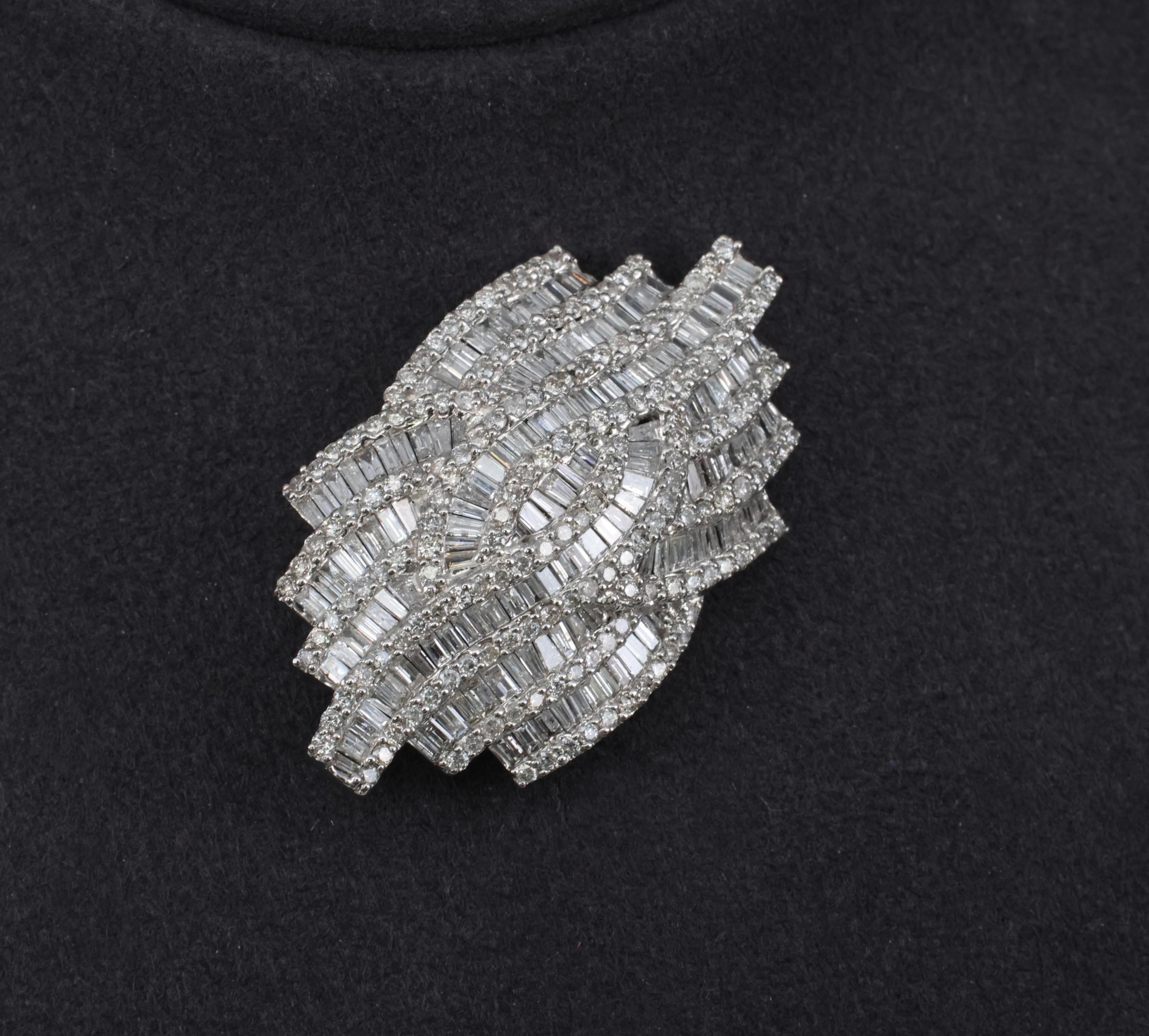 Vintage 4.00ct Natural Untreated Diamond & 18K White Gold Slide Pendant, 10.4g
