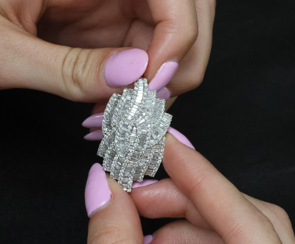 Vintage 4.00ct Natural Untreated Diamond & 18K White Gold Slide Pendant, 10.4g