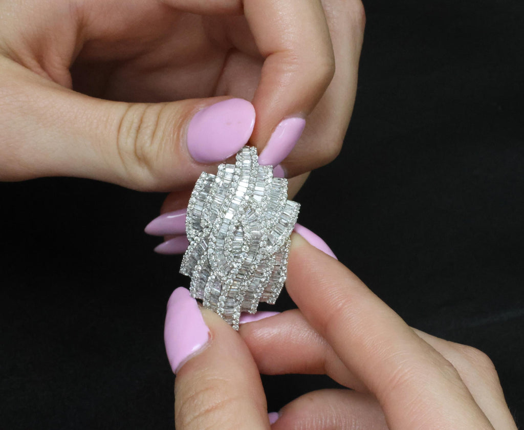 Vintage 4.00ct Natural Untreated Diamond & 18K White Gold Slide Pendant, 10.4g