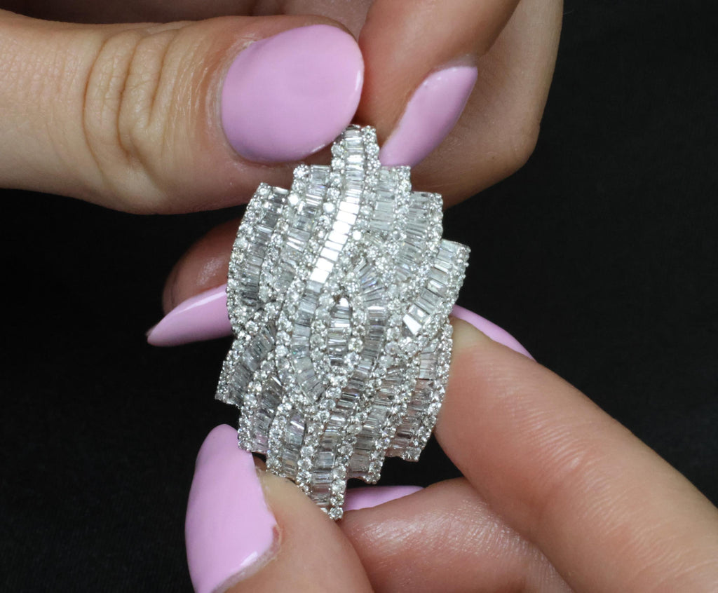 Vintage 4.00ct Natural Untreated Diamond & 18K White Gold Slide Pendant, 10.4g