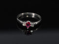 0.31ct Pear Shape Natural Ruby & 0.14ct Diamond Platinum Ring Size 6.25, 2.8g
