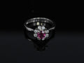 Fine 0.67ct Vivid Pink Sapphire & 0.20ct Diamond Platinum Halo Ring Size 5