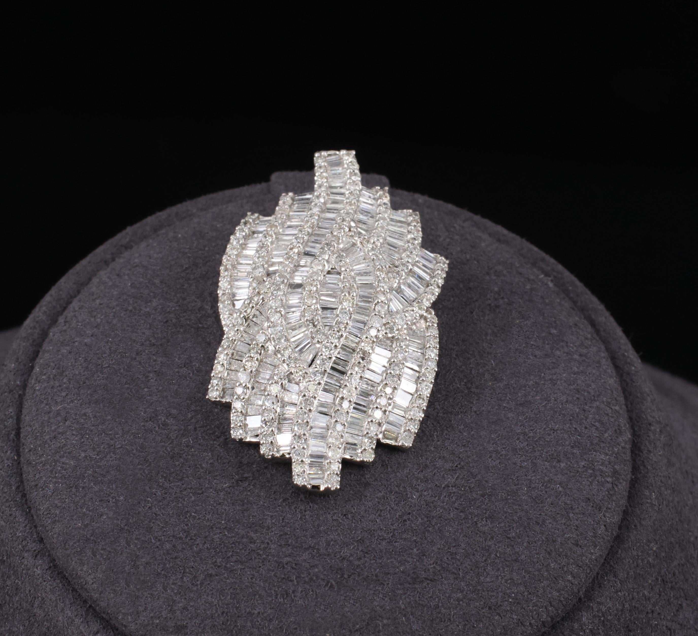 Vintage 4.00ct Natural Untreated Diamond & 18K White Gold Slide Pendant, 10.4g