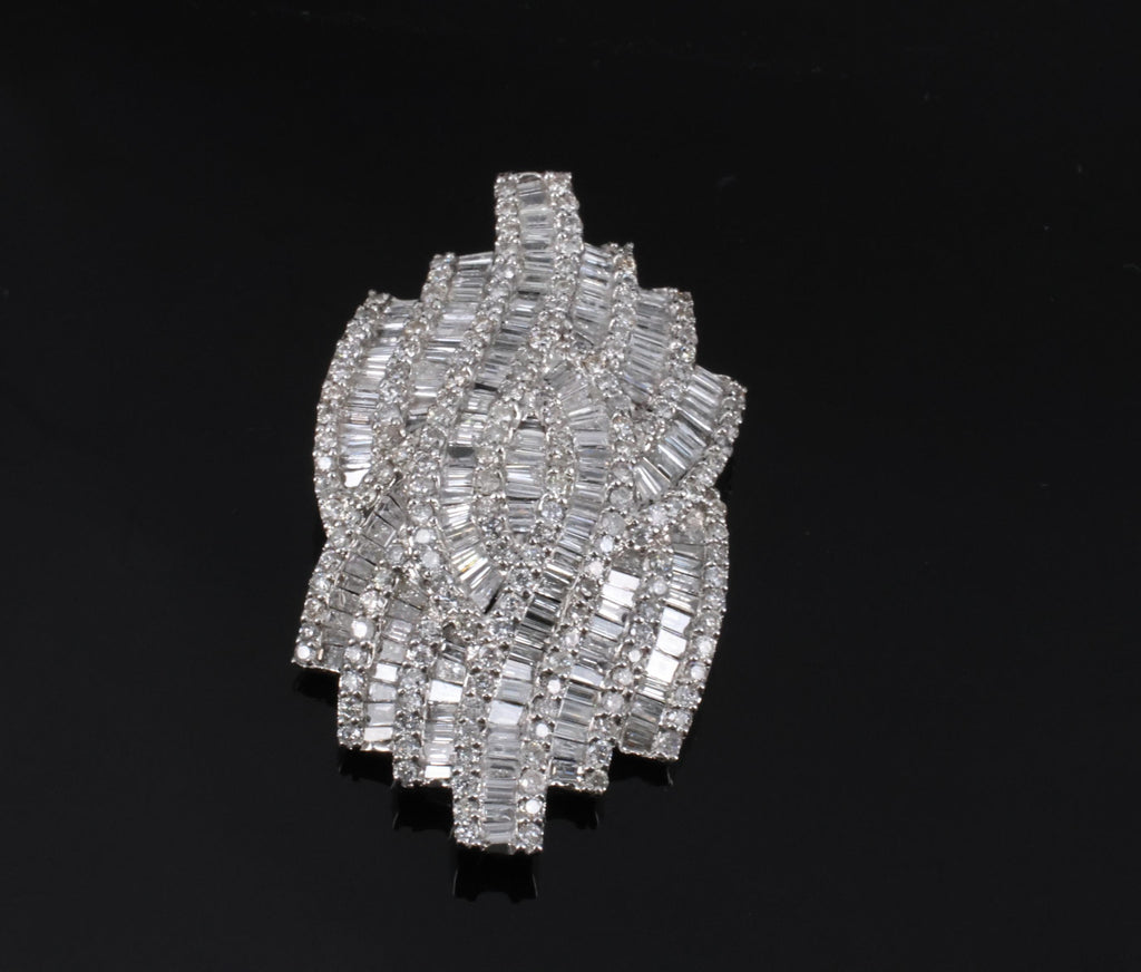 Vintage 4.00ct Natural Untreated Diamond & 18K White Gold Slide Pendant, 10.4g