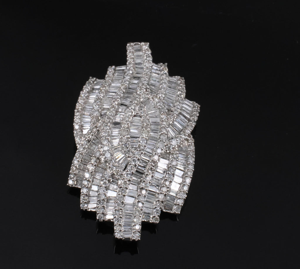 Vintage 4.00ct Natural Untreated Diamond & 18K White Gold Slide Pendant, 10.4g