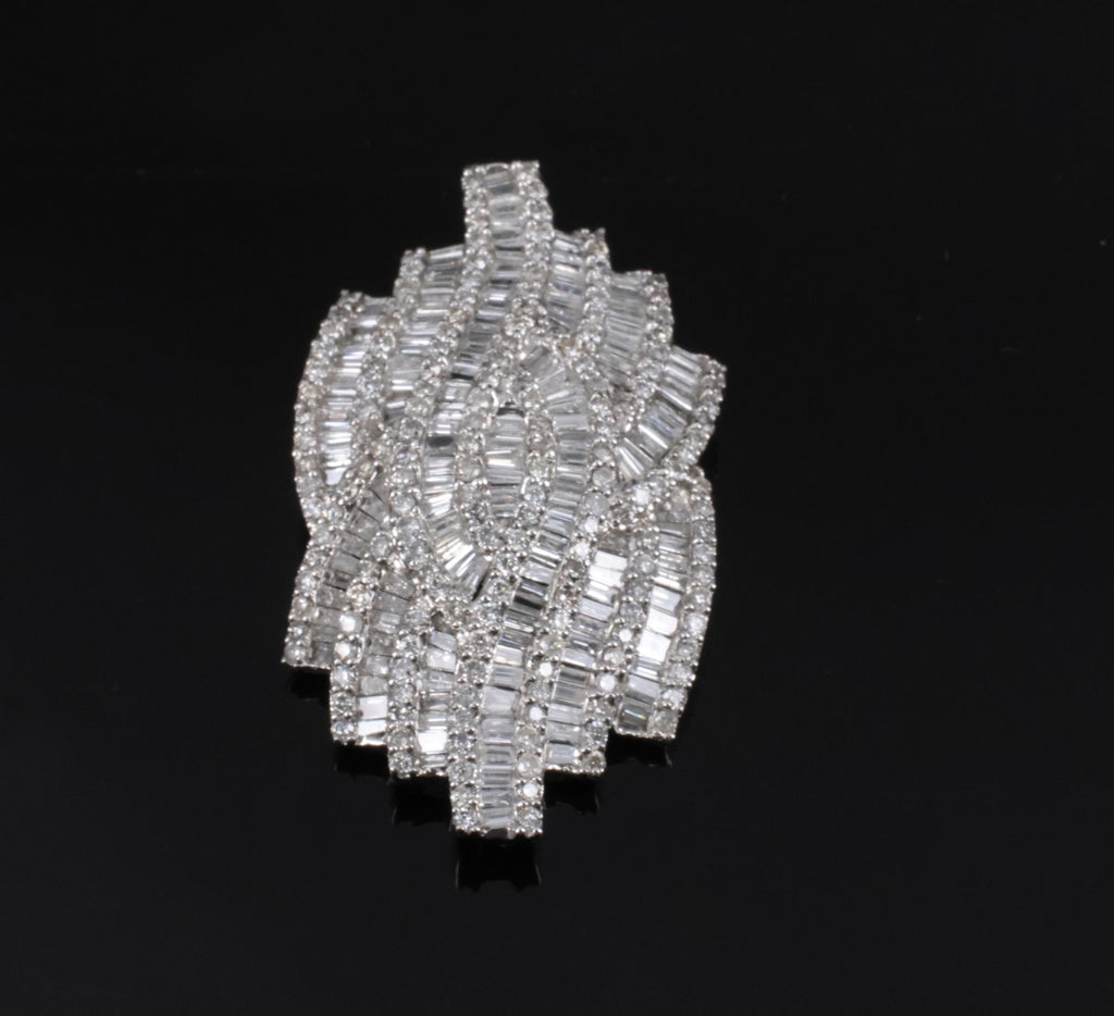 Vintage 4.00ct Natural Untreated Diamond & 18K White Gold Slide Pendant, 10.4g