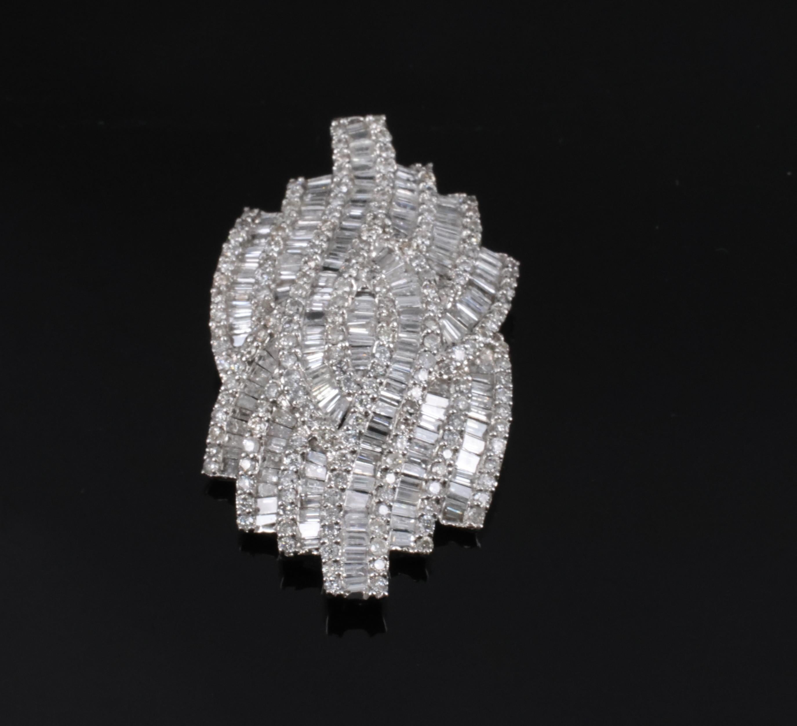 Vintage 4.00ct Natural Untreated Diamond & 18K White Gold Slide Pendant, 10.4g