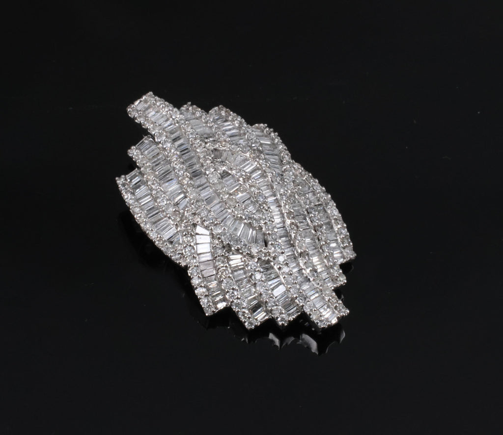 Vintage 4.00ct Natural Untreated Diamond & 18K White Gold Slide Pendant, 10.4g