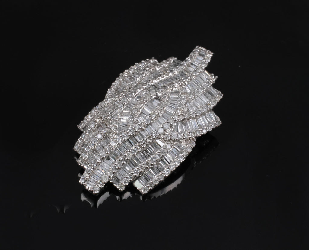 Vintage 4.00ct Natural Untreated Diamond & 18K White Gold Slide Pendant, 10.4g