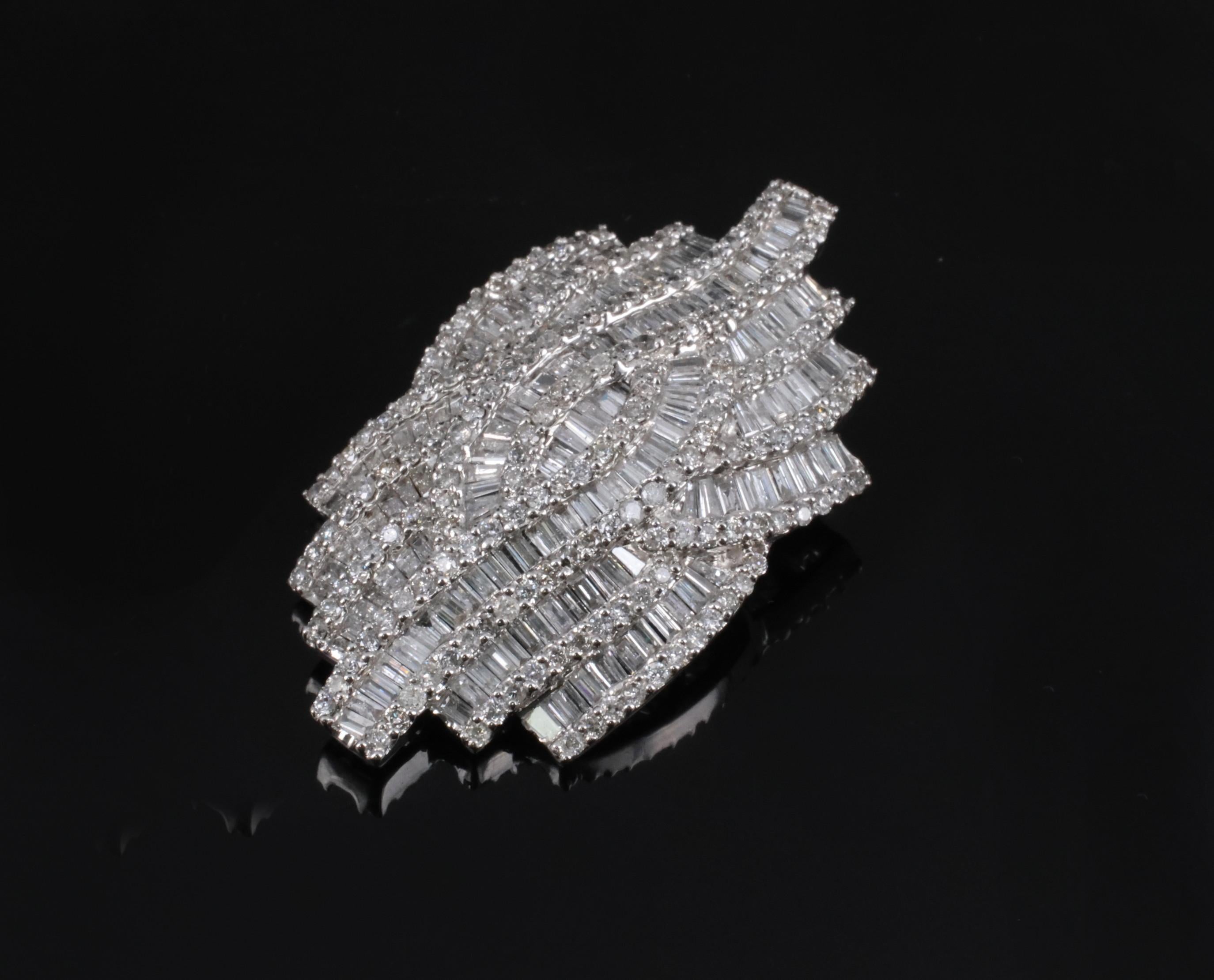 Vintage 4.00ct Natural Untreated Diamond & 18K White Gold Slide Pendant, 10.4g
