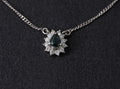 0.41ct Blue Green Sapphire & 0.20ct Diamond 16 inch Platinum Necklace, 4.37g